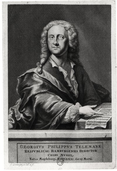 Portrait of Georg Philipp Telemann (1681-1757) by Georg Lichtensteger